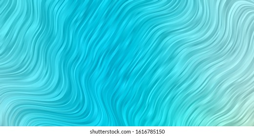 Light Blue, Green vector background with bent lines. Bright illustration with gradient circular arcs. Best design for your posters, banners.