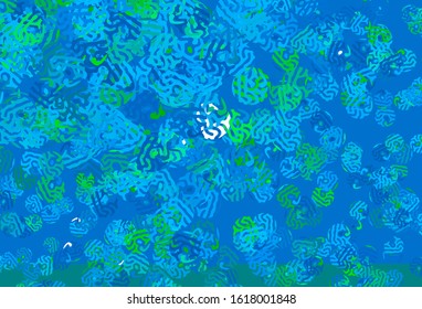 Light Blue, Green vector background with abstract shapes. Modern abstract illustration with colorful random forms. Background for a cell phone.