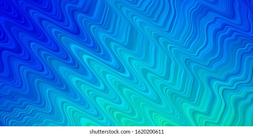 Light Blue, Green vector background with lines. Illustration in halftone style with gradient curves. Pattern for websites, landing pages.
