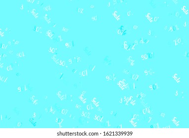 Light Blue, Green vector background with symbols of 30, 50, 90 % sales. Abstract illustration with colorful gradient symbols of sales. Backdrop for ads, leaflets of Black Friday.