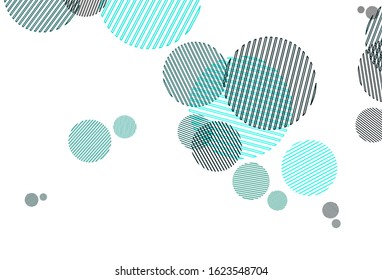 Light Blue, Green vector background with bubbles. Abstract illustration with colored bubbles in nature style. Pattern for futuristic ad, booklets.