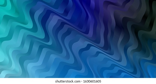 Light Blue, Green vector background with curves. Colorful abstract illustration with gradient curves. Best design for your ad, poster, banner.
