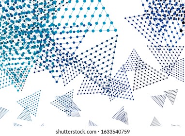 Light Blue, Green vector background with polygonal style with circles. Circles, lines on abstract background with colorful gradient. Pattern for websites.