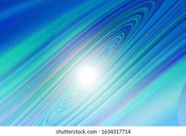 Light Blue, Green vector background with galaxy stars. Modern abstract illustration with Big Dipper stars. Best design for your ad, poster, banner.