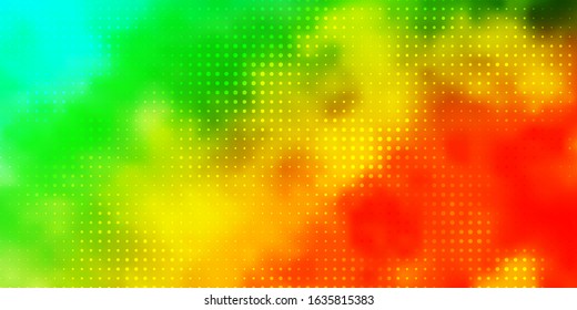 Light Blue, Green vector background with spots. Abstract decorative design in gradient style with bubbles. Pattern for business ads.