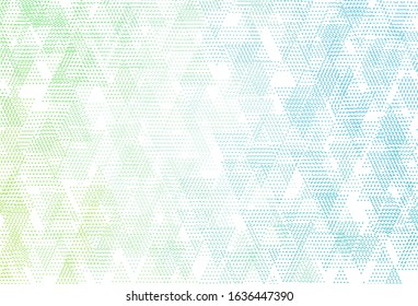 Light Blue, Green vector background with triangles, circles. Decorative design in abstract style with lines, dots. Modern template for landing page.