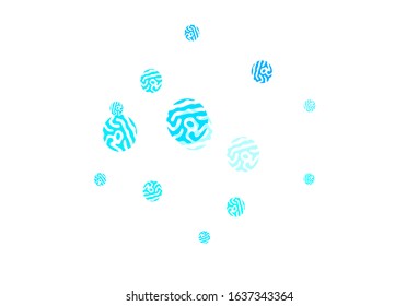 Light Blue, Green vector background with bubbles. Glitter abstract illustration with blurred drops of rain. Design for poster, banner of websites.