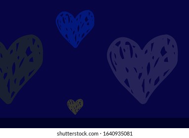 Light Blue, Green vector background with hearts. Beautiful abstract hearts on colorful gradient background. Design for celebrating of Valentine Day.