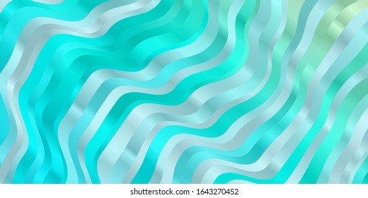 Light Blue, Green vector background with bows. Colorful abstract illustration with gradient curves. Pattern for business booklets, leaflets