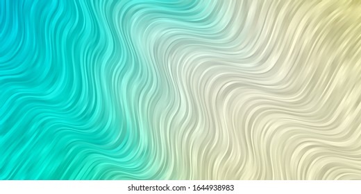Light Blue, Green vector background with bent lines. Gradient illustration in simple style with bows. Design for your business promotion.