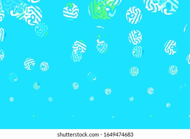 Light Blue, Green vector background with bubbles. Modern abstract illustration with colorful water drops. Pattern for beautiful websites.