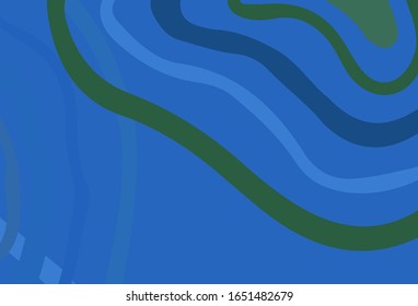 Light Blue, Green vector background with curved lines. Colorful geometric sample with gradient lines.  A completely new template for your design.