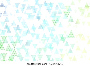 Azul claro, fondo vectorial verde con triángulos, círculos. Ilustración de degradado abstracta con círculos, triángulos. Diseño inteligente para sus anuncios.