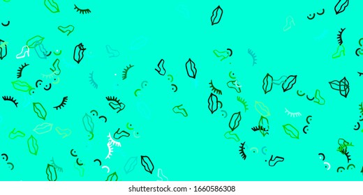 Light Blue, Green vector background with woman symbols. Simple design in abstract style with women’s rights activism. Simple design for your web site.