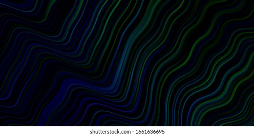 Light Blue, Green vector background with bows. Colorful geometric sample with gradient curves.  Smart design for your promotions.