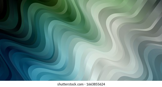 Light Blue, Green vector background with lines. Illustration in abstract style with gradient curved.  Template for cellphones.