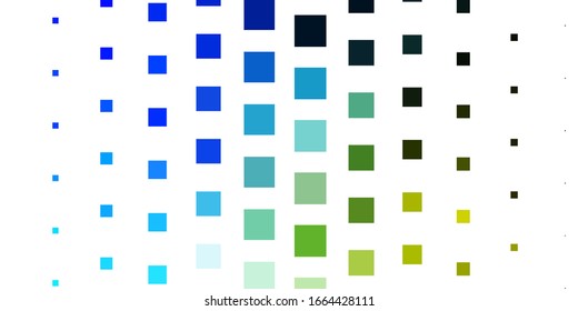 hellblau, grüne Vektorillustration mit Rechtecken. Rechtecke mit buntem Farbverlauf auf abstraktem Hintergrund. Muster für Werbung, Werbung.