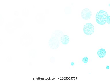 Light Blue, Green vector background with spots. Beautiful colored illustration with blurred circles in nature style. Pattern for futuristic ad, booklets.