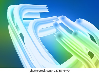 Light Blue, Green vector background with bent lines. Shining colorful illustration in simple style. Colorful wave pattern for your design.