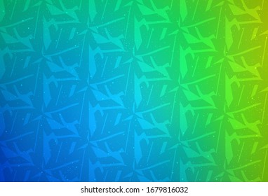 Azul claro, fondo vectorial verde con triángulos. Triángulos sobre fondo abstracto con degradado colorido. Patrón para sitios web.