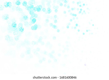 Light Blue, Green vector background with circles, curves. Decorative design in abstract style with bubbles, lines. Design for your business advert.