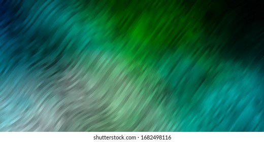 Light Blue, Green vector background with bent lines. Colorful illustration in abstract style with bent lines. Best design for your ad, poster, banner.