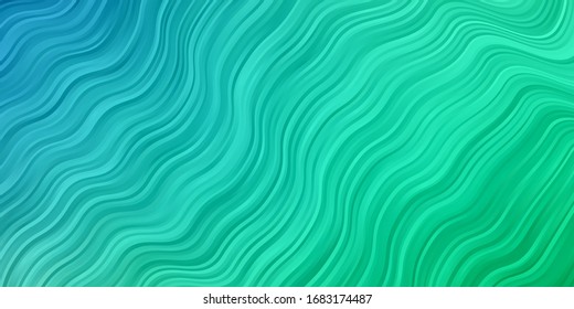 Light Blue, Green vector background with wry lines. Gradient illustration in simple style with bows. Template for your UI design.