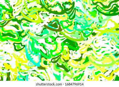 Light Blue, Green vector background with abstract shapes. Colorful chaotic forms with gradient in modern style. Background for a cell phone.