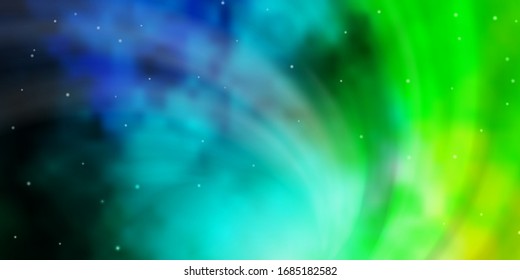 Light Blue, Green vector background with colorful stars. Colorful illustration with abstract gradient stars. Pattern for wrapping gifts.