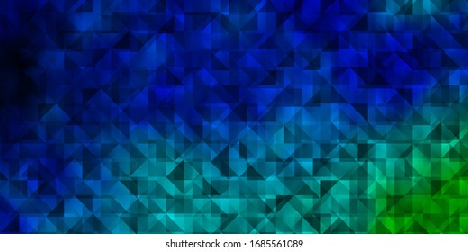 Light Blue, Green vector background with triangles. Decorative design in abstract style with triangles. Pattern for commercials.