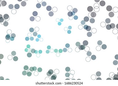 Azul claro, fondo vectorial verde con manchas. Ilustración abstracta brillante con gotas borrosas de lluvia. Patrón de anuncios futuristas, folletos.