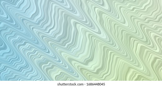 Light Blue, Green vector background with bent lines. Colorful geometric sample with gradient curves.  Pattern for commercials, ads.
