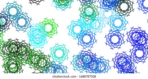 Light Blue, Green vector background with random forms. Illustration with colorful shapes in abstract style. Background for cell phones.