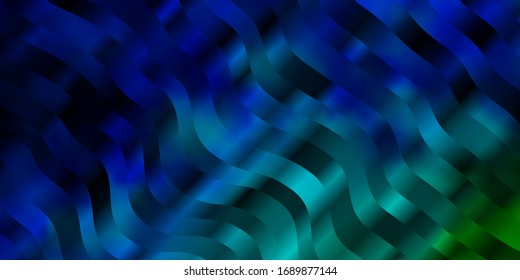 Light Blue, Green vector background with lines. Colorful abstract illustration with gradient curves. Pattern for business booklets, leaflets
