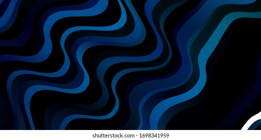Azul claro, fondo vectorial verde con líneas. Ilustración en estilo abstracto con degradado curvado. Patrón para anuncios, anuncios.