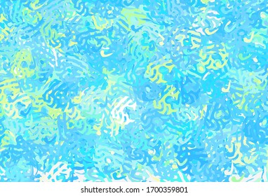 Light Blue, Green vector background with abstract shapes. Colorful chaotic forms with gradient in modern style. Background for a cell phone.