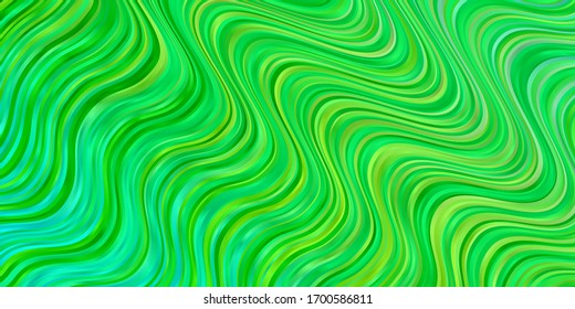 Light Blue, Green vector background with curves. Gradient illustration in simple style with bows. Best design for your posters, banners.