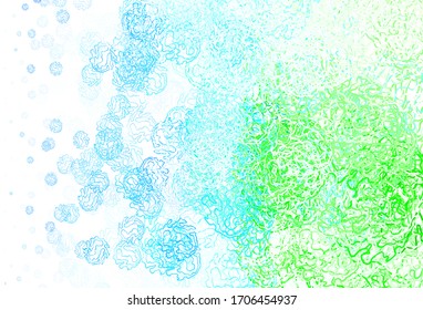 Light Blue, Green vector background with circles, curves. Circles, lines with colorful gradient on abstract background. Pattern for beautiful websites.