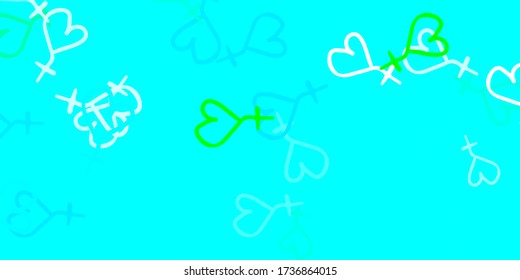 Light Blue, Green vector background with woman symbols. Abstract illustration with a depiction of women's power. Design for International Women’s Day.