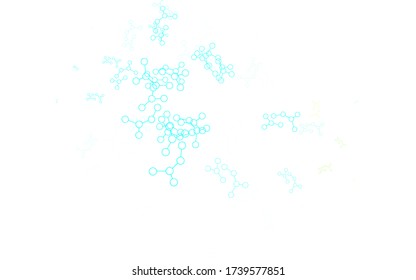 Light Blue, Green vector background with forms of artificial intelligence. Shining colorful illustration with real structure of AI. Pattern for  poster, banner of technology.