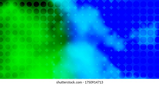 Light Blue, Green vector background with bubbles. Abstract decorative design in gradient style with bubbles. Pattern for business ads.