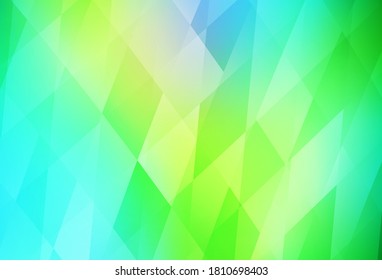 Light Blue, Green vector background in polygonal style. Rectangles on abstract background with colorful gradient. Smart design for your business advert.