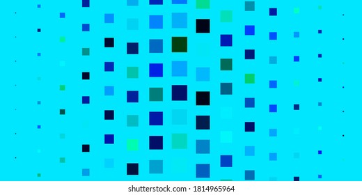 Hellblau, grüner Vektorhintergrund mit Rechtecken. Farbige Abbildung mit Farbverlauf-Rechtecken und Quadraten. Muster für Webseiten, Landing-Seiten.
