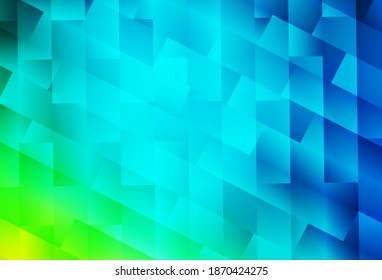 Azul claro, fondo vectorial verde con rectángulos. Rectángulos sobre fondo abstracto con gradiente colorido. Patrón para comerciales.