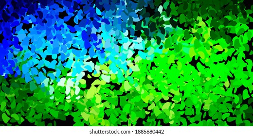 Light blue, green vector background with random forms. Colorful abstract forms with gradient in simple style. Smart design for your business.