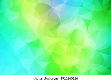Light Blue, Green vector background with abstract shapes. Colorful chaotic forms with gradient in modern style. Elegant design for wallpapers.
