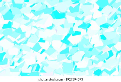 Azul claro, fondo vectorial verde con conjunto de hexágonos. Desenfoque del fondo con hexágonos coloridos. Patrón de anuncios, folletos.