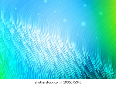 Light Blue, Green vector background with wry lines. Shining colorful illustration in simple curve style. A sample for your ideas.