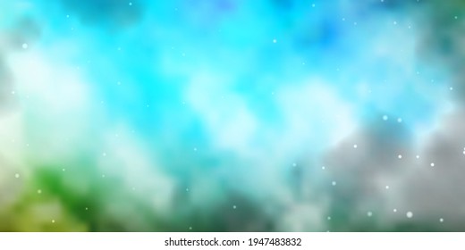 Light Blue, Green vector background with colorful stars. Modern geometric abstract illustration with stars. Pattern for wrapping gifts.