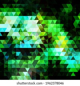 Azul claro, fondo vectorial verde con triángulos. Ilustración abstracta brillante con formas triangulares. Mejor diseño para tu anuncio, afiche, banner. Ilustración vectorial de acciones